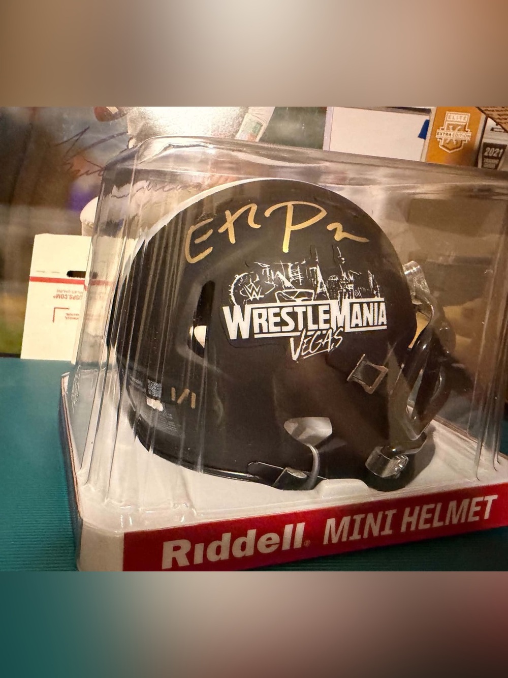 1/1 Ethan Page WWE WrestleMania Vegas Mini Helmet - Black
